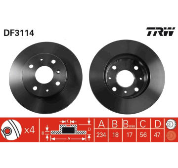 Brzdový kotouč TRW DF3114