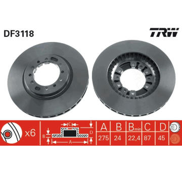 Brzdový kotouč TRW DF3118