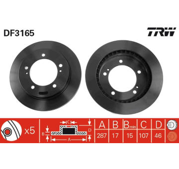 Brzdový kotúč TRW DF3165