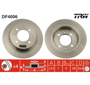 Brzdový kotouč TRW DF4006