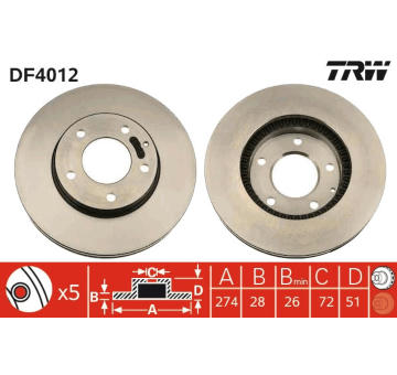 Brzdový kotouč TRW DF4012