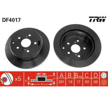 Brzdový kotouč TRW DF4017