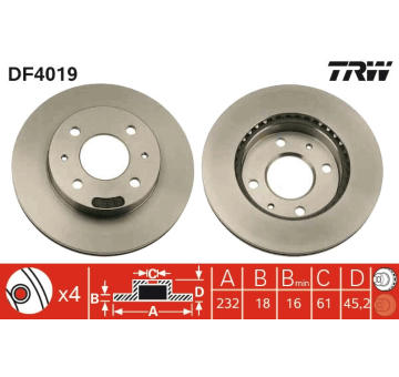 Brzdový kotouč TRW DF4019