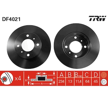 Brzdový kotouč TRW DF4021