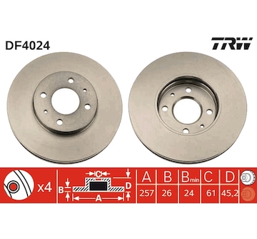 Brzdový kotouč TRW DF4024