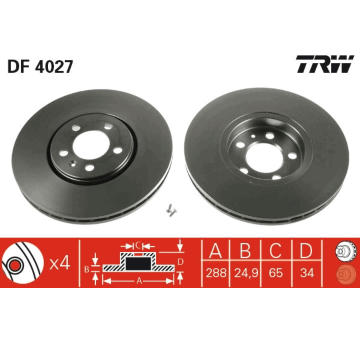 Brzdový kotouč TRW DF4027