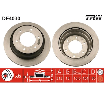 Brzdový kotouč TRW DF4030