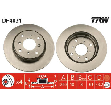 Brzdový kotouč TRW DF4031