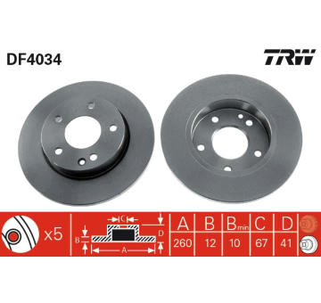 Brzdový kotouč TRW DF4034