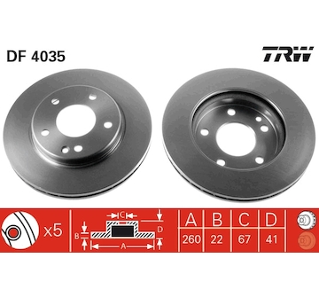 Brzdový kotouč TRW DF4035