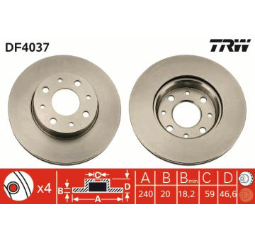 Brzdový kotouč TRW DF4037