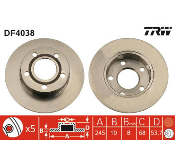 Brzdový kotouč TRW DF4038