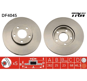 Brzdový kotouč TRW DF4045