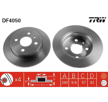 Brzdový kotouč TRW DF4050