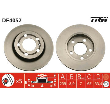 Brzdový kotouč TRW DF4052