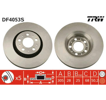 Brzdový kotouč TRW DF4053S