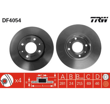 Brzdový kotouč TRW DF4054