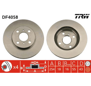 Brzdový kotouč TRW DF4058