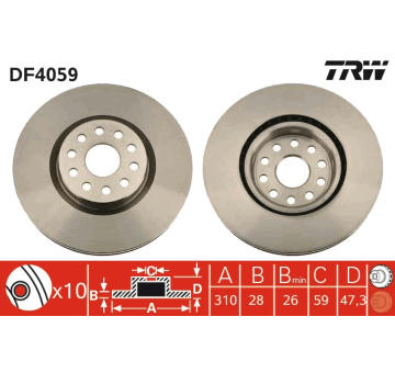 Brzdový kotouč TRW DF4059