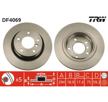 Brzdový kotouč TRW DF4069