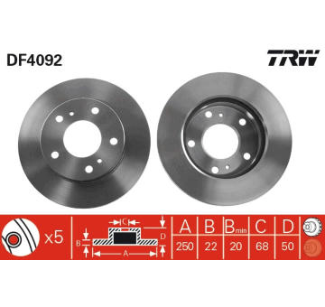 Brzdový kotouč TRW DF4092