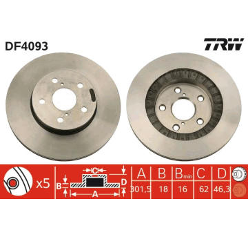 Brzdový kotouč TRW DF4093