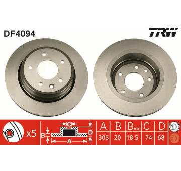 Brzdový kotouč TRW DF4094