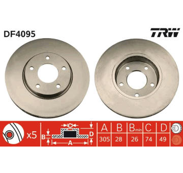 Brzdový kotouč TRW DF4095