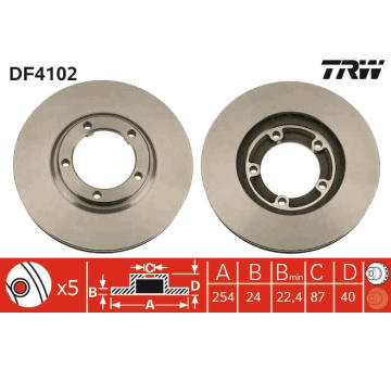 Brzdový kotouč TRW DF4102