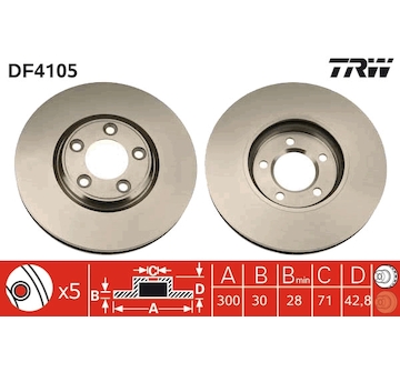 Brzdový kotouč TRW DF4105