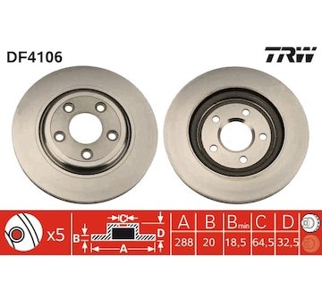 Brzdový kotouč TRW DF4106