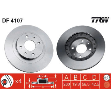 Brzdový kotouč TRW DF4107