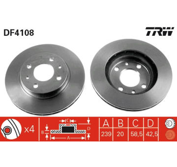 Brzdový kotouč TRW DF4108