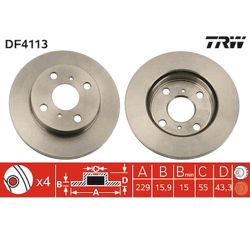 Brzdový kotouč TRW DF4113