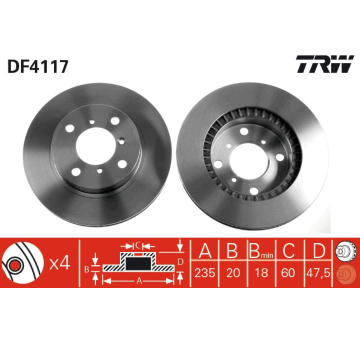 Brzdový kotouč TRW DF4117