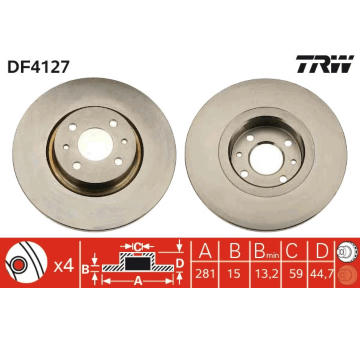 Brzdový kotouč TRW DF4127