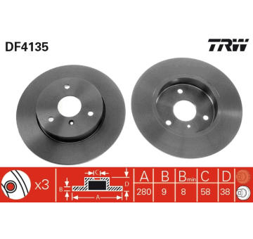 Brzdový kotouč TRW DF4135