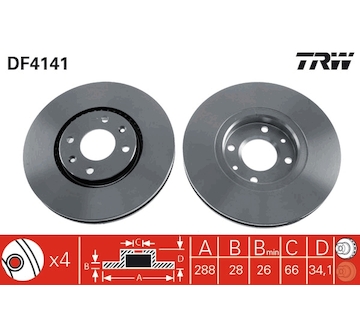 Brzdový kotouč TRW DF4141