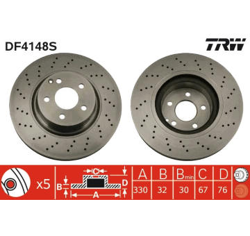 Brzdový kotouč TRW DF4148S