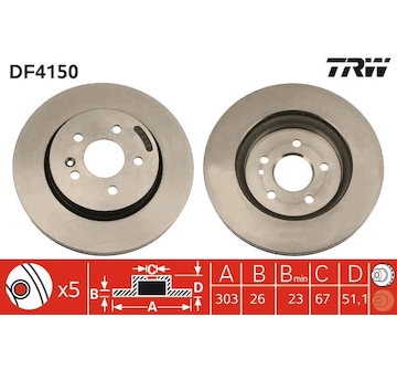 Brzdový kotouč TRW DF4150