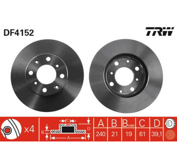 Brzdový kotouč TRW DF4152