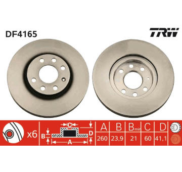 Brzdový kotouč TRW DF4165