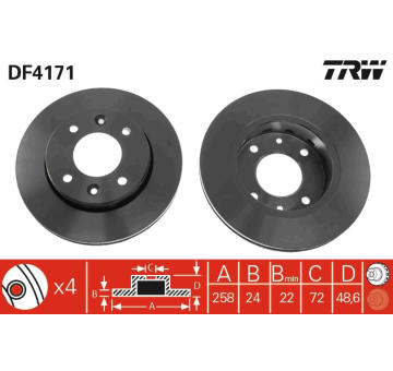 Brzdový kotouč TRW DF4171