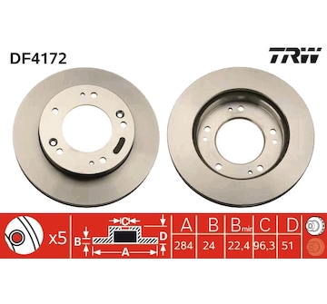 Brzdový kotúč TRW DF4172