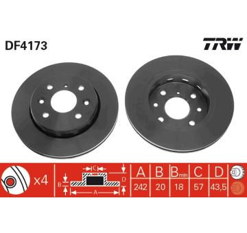 Brzdový kotouč TRW DF4173