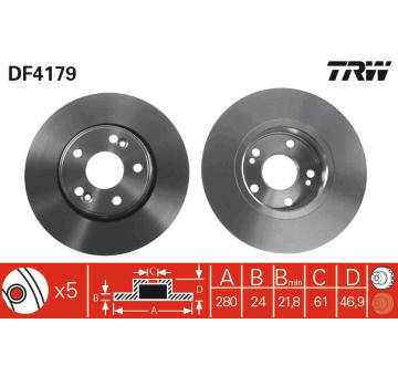 Brzdový kotouč TRW DF4179