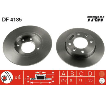 Brzdový kotouč TRW DF4185