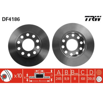 Brzdový kotouč TRW DF4186