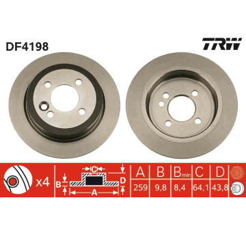 Brzdový kotouč TRW DF4198