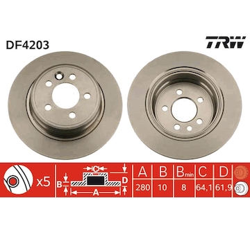 Brzdový kotouč TRW DF4203